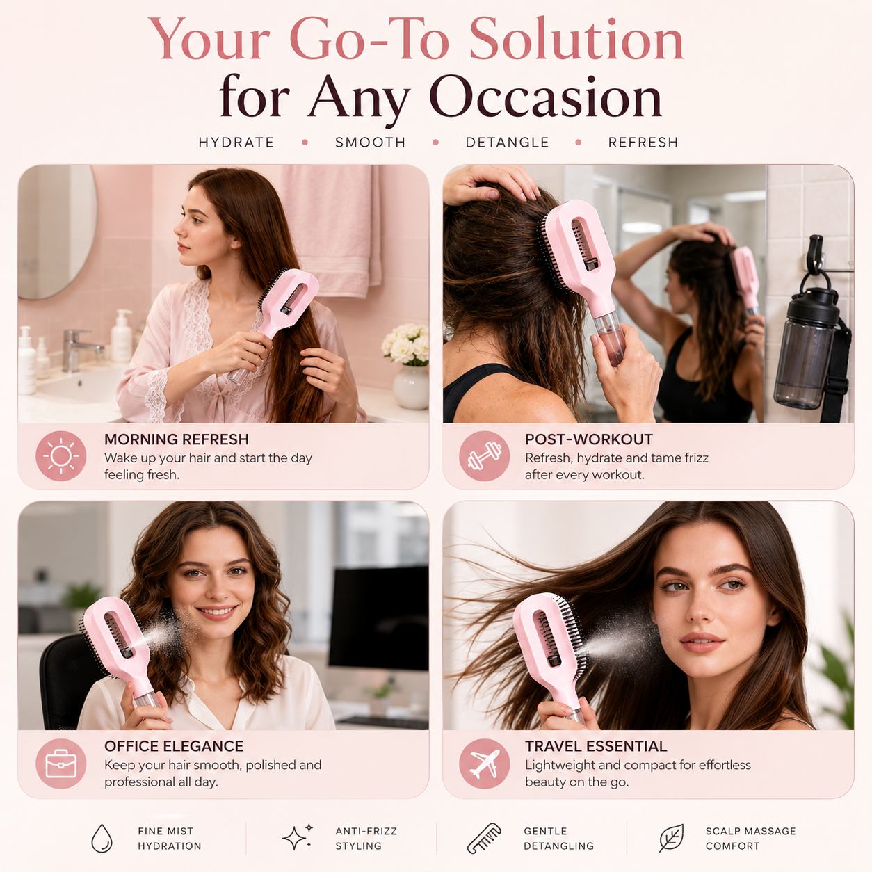 Veloura MistBrush™ 2-in-1 Hair Spray Brush
